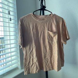 orange cropped tee with pocket